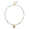 Handmade Geometric Natural Stone Beaded Necklace With Czech Beads And Agate