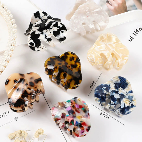 Handmade Geometric Rhombus Acetate Acrylic Hair Claw Clip For Women Minimalist Ponytail Hair Accessory