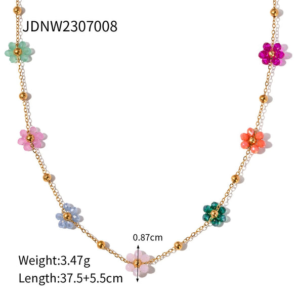Handmade Geometric Stainless Steel Electroplating Fiveflower Bracelet For Girls