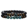 Handmade Geometric Stone Hiphop Hand Jewelry Unisex Beaded Bracelet With African Pine Yellow Tiger Eye And Volcanic Stone