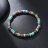 Handmade Geometric Style Unisex Bracelet Jewelry With Black Gallstone And Turquoise