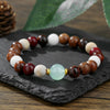 Handmade Geometric Style Unisex Bracelet Jewelry With Black Gallstone And Turquoise