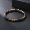 Handmade Geometric Style Unisex Bracelet Jewelry With Black Gallstone And Turquoise