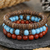 Handmade Geometric Wooden Beaded Bracelets Unisex