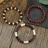 Handmade Geometric Wooden Beaded Bracelets Unisex