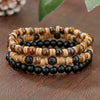 Handmade Geometric Wooden Beaded Bracelets Unisex