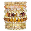 Handmade Geometric Wooden Beads And Stone Beach Bracelet For Women