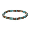 Handmade Geometric Wooden Beads Turquoise Coconut Shell Bracelet Unisex Hiphop Style