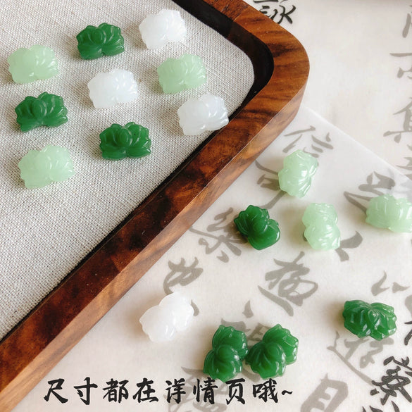 Handmade Glass And Colored Glaze Lotus Hairpin Headdress Pendant Accessories
