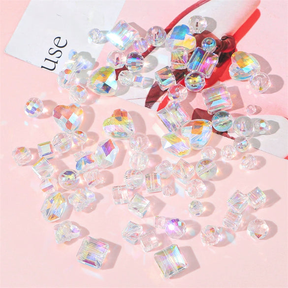 Handmade Glass Crystal Peach Heart Pointed Beads For Diy Bracelet Necklace Beaded Accessories