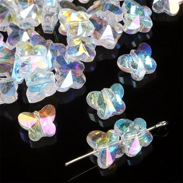 Handmade Glass Crystal Peach Heart Pointed Beads For Diy Bracelet Necklace Beaded Accessories