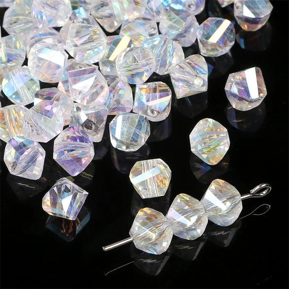 Handmade Glass Crystal Peach Heart Pointed Beads For Diy Bracelet Necklace Beaded Accessories