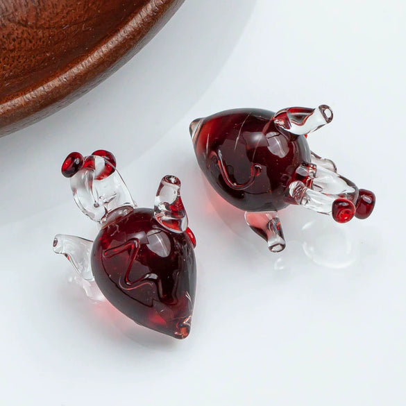 Handmade Glass Heart Pendant Necklace With Dripping Oil Design Imported Materials Light Luxury Niche Jewelry Accessories