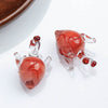 Handmade Glass Heart Pendant Necklace With Dripping Oil Design Imported Materials Light Luxury Niche Jewelry Accessories