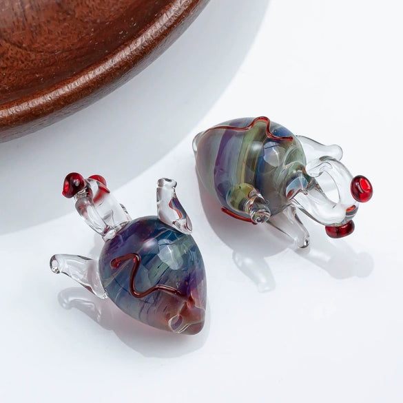 Handmade Glass Heart Pendant Necklace With Dripping Oil Design Imported Materials Light Luxury Niche Jewelry Accessories