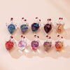 Handmade Glass Heart Pendant Necklace With Dripping Oil Design Imported Materials Light Luxury Niche Jewelry Accessories