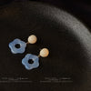 Handmade Gold Plated Resin Flower Earrings With 925 Silver Needle Floral Korean Style Jewelry For Women