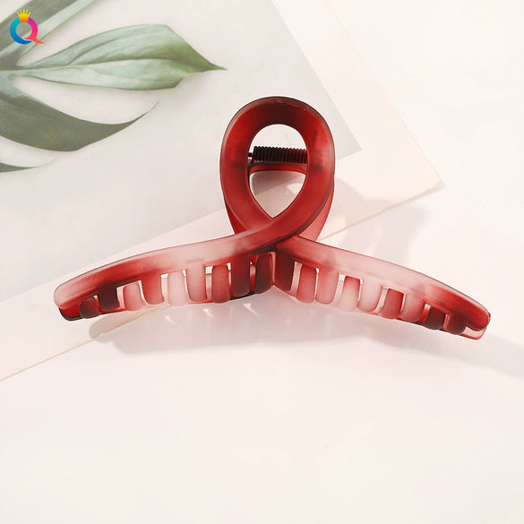 Handmade Gradient Retro Hair Claw Clip For Women With Cross Design Stylish Grip Hair Accessory