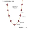 Handmade Half Bead Tourmaline Natural Stone Necklace With Stainless Steel 18K Gold Electroplated Geometric Light Luxury Jewelry For Women