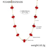 Handmade Half Bead Tourmaline Natural Stone Necklace With Stainless Steel 18K Gold Electroplated Geometric Light Luxury Jewelry For Women