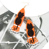 Handmade Halloween Black Cat Rice Beads Tassel Earrings For Women Plastic And Resin Material Exaggerated Funny Design