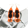 Handmade Halloween Black Cat Rice Beads Tassel Earrings For Women Plastic And Resin Material Exaggerated Funny Design