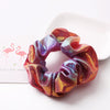 Handmade High Elastic Rainbow Scrunchie Hair Tie With Hot Stamped Laser Detail Punk Style Fabric Hair Ring