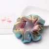 Handmade High Elastic Rainbow Scrunchie Hair Tie With Hot Stamped Laser Detail Punk Style Fabric Hair Ring