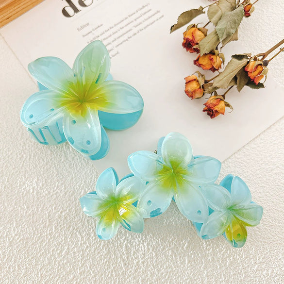 Handmade Highend Feel Plumeria Women's Hair Claw Clip Set