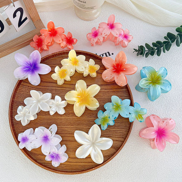 Handmade Highend Feel Plumeria Women's Hair Claw Clip Set