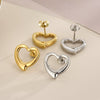 Handmade Hollow Love Pattern Stainless Steel And Titanium Steel Necklace Earrings Bracelet Three Piece Jewelry