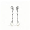 Handmade Imitation Pearl Tassel Earrings For Women Sweet Geometric Design With Steel Ear Needles