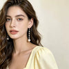 Handmade Imitation Pearl Tassel Earrings For Women Sweet Geometric Design With Steel Ear Needles