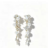 Handmade Imitation Pearl Tassel Earrings For Women Sweet Geometric Design With Steel Ear Needles