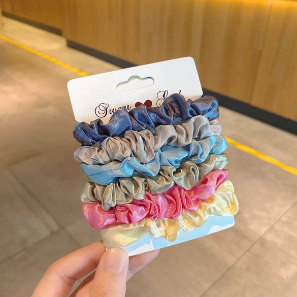 Handmade Imitation Silk Satin Scrunchie Hair Tie High Elasticity Minimalist Hair Accessory