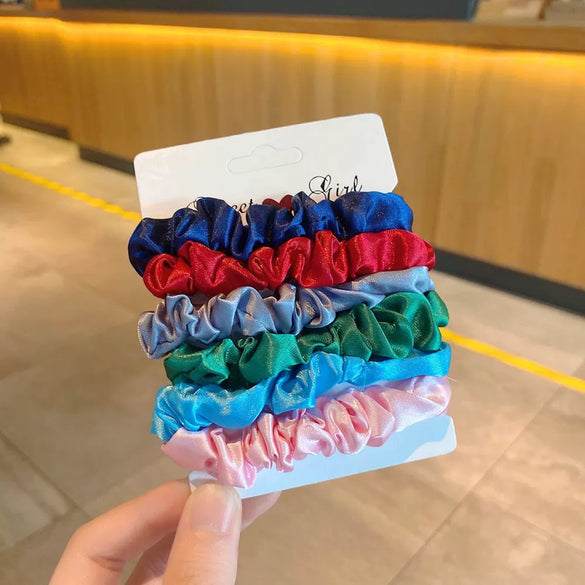 Handmade Imitation Silk Satin Scrunchie Hair Tie High Elasticity Minimalist Hair Accessory