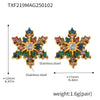 Handmade Inlaid Snowflake Zircon Titanium Steel Earrings With Pvd Plating And Geometric Styling For Women
