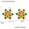 Handmade Inlaid Zircon Snowflake Earrings For Women Stainless Steel With 18K Real Gold Plated Geometric Style