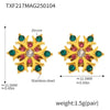 Handmade Inlaid Zircon Snowflake Women's Niche Fashion Stainless Steel 18K Gold Plated Geometric Earrings