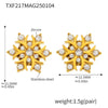 Handmade Inlaid Zircon Snowflake Women's Niche Fashion Stainless Steel 18K Gold Plated Geometric Earrings