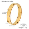 Handmade Inlaid Zircon Stainless Steel Geometric Style Electroplated Bracelet