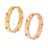 Handmade Inlaid Zircon Stainless Steel Geometric Style Electroplated Bracelet