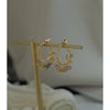 Handmade Irregular Tourmaline Diamond Round Earrings Elegant Circle Earrings 925 Sterling Silver For Women