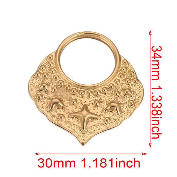 Handmade Jewelry Accessories Stainless Steel Round Pendant With Love Garland Design Electroplated