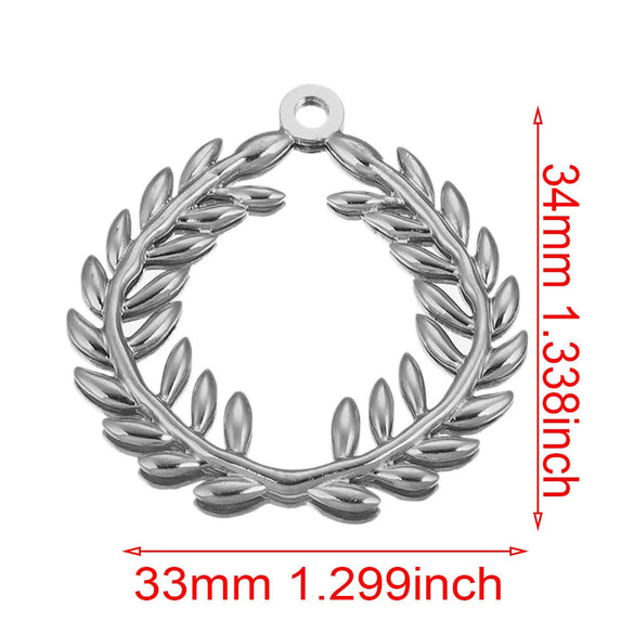 Handmade Jewelry Accessories Stainless Steel Round Pendant With Love Garland Design Electroplated