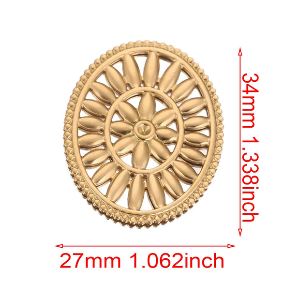 Handmade Jewelry Accessories Stainless Steel Round Pendant With Love Garland Design Electroplated