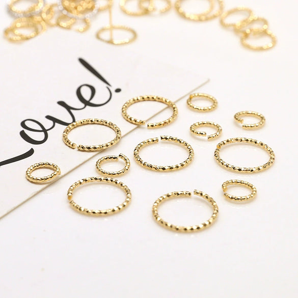 Handmade Jewelry Copper Gold Plated Hollow Round Earrings Natural Style Electroplating