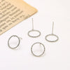 Handmade Jewelry Copper Gold Plated Hollow Round Earrings Natural Style Electroplating