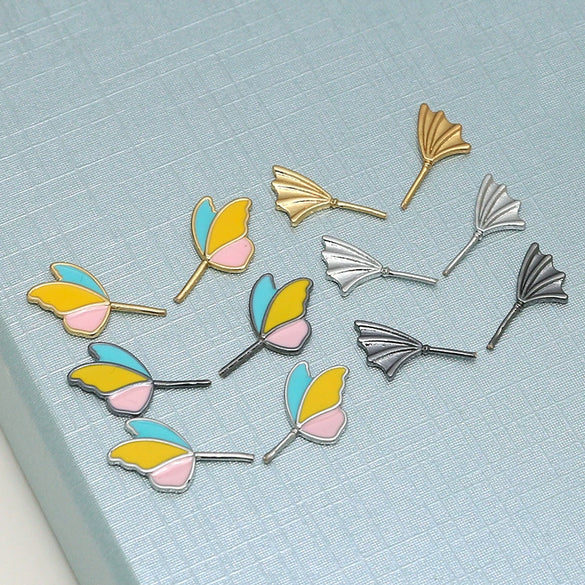 Handmade Jewelry Copper Plated Gold Color Butterfly Wings Bat Elf Wings Baroque Natural Style