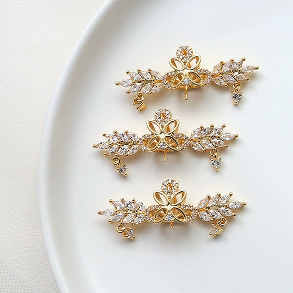 Handmade Jewelry Copper Plated Real Gold With Zirconium Accessories Baroque Style